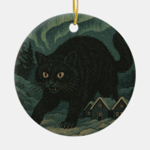 Icelandic Christmas yule Cat  Ceramic Ornament