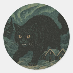 Icelandic Christmas yule Cat  Classic Round Sticker
