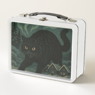 Icelandic Christmas yule Cat Metal Lunch Box