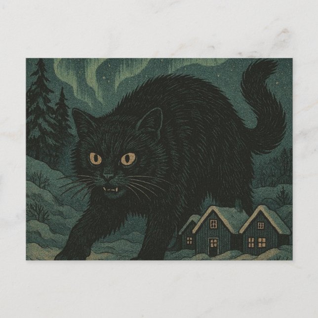 Icelandic Christmas yule Cat  Postcard (Front)
