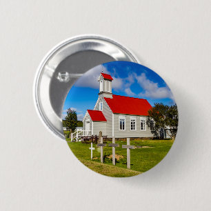 Icelandic Church 6 Cm Round Badge