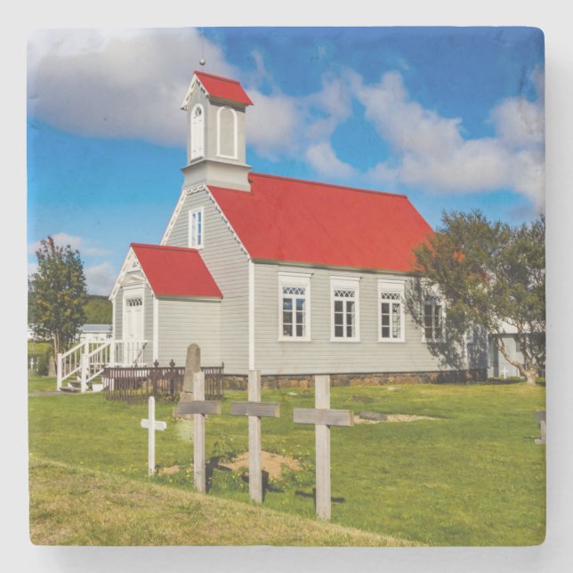 Icelandic Church Stone Coaster (Front)