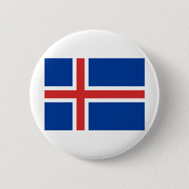 Icelandic flag 6 cm round badge (Front)