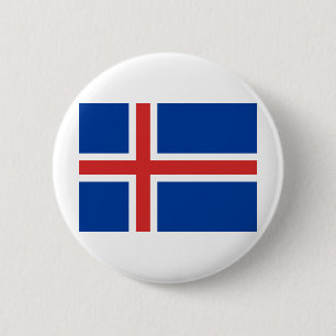 Icelandic flag 6 cm round badge