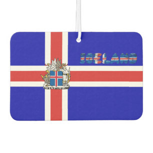 Icelandic flag-coat of arms car air freshener
