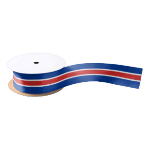 Icelandic flag colours ribbon, Iceland /sports Satin Ribbon