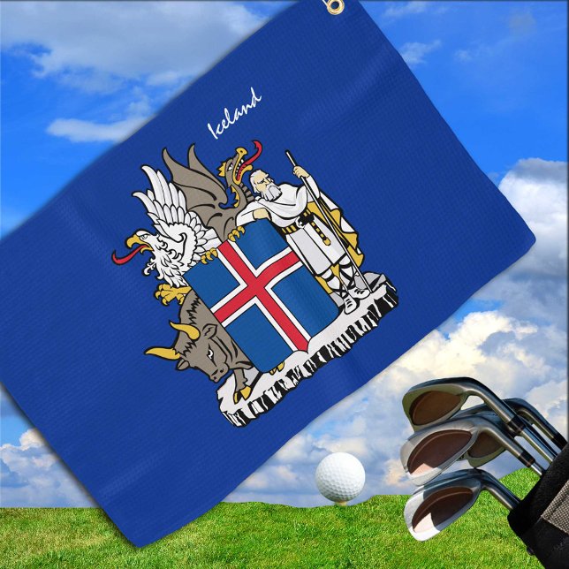 Icelandic Flag & Iceland golf, Reykjavik /sports Golf Towel (Creator Uploaded)