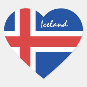 Icelandic flag & Iceland holiday/sports fans Heart Sticker