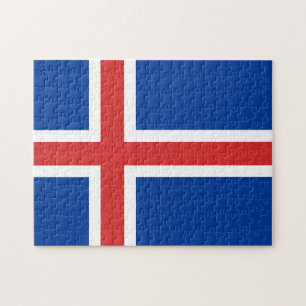 Icelandic flag & Iceland holiday/sports fans Jigsaw Puzzle