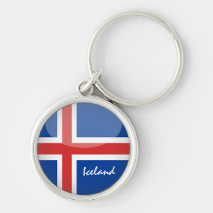 Icelandic flag & Iceland holiday/sports fans Key Ring