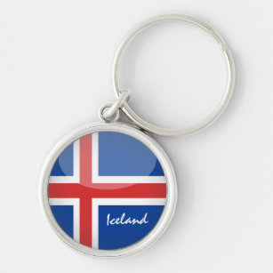 Icelandic flag & Iceland holiday/sports fans Key Ring