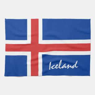 Icelandic flag & Iceland holiday/sports fans Tea Towel