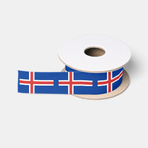 Icelandic Flag & Iceland travel, holiday / sports Satin Ribbon