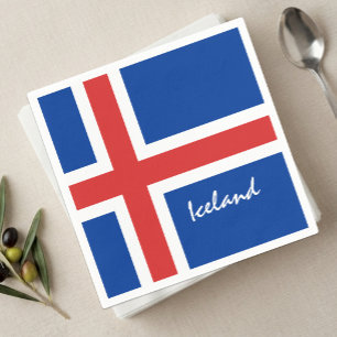 Icelandic flag Napkins, patriotic Iceland Napkin