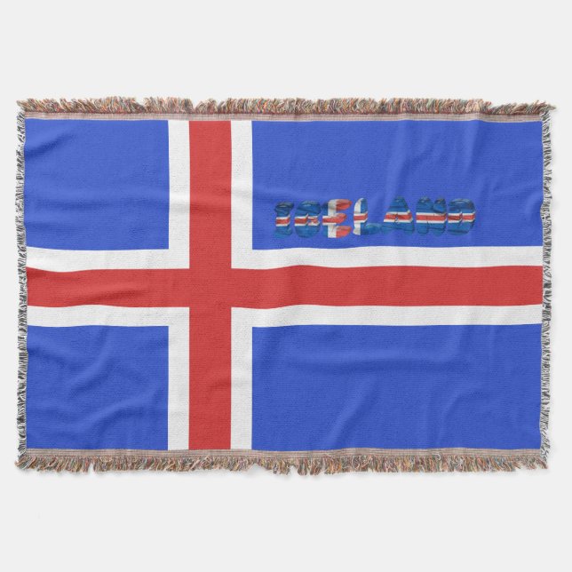 Icelandic flag throw blanket (Front)