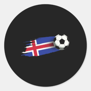 Icelandic Flag Top For Men Women Kids Iceland Classic Round Sticker