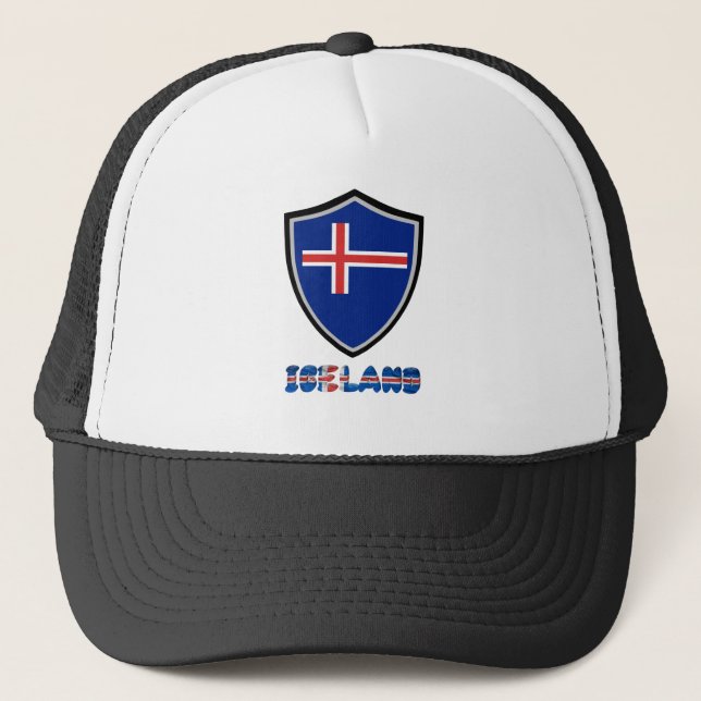 Icelandic flag trucker hat (Front)