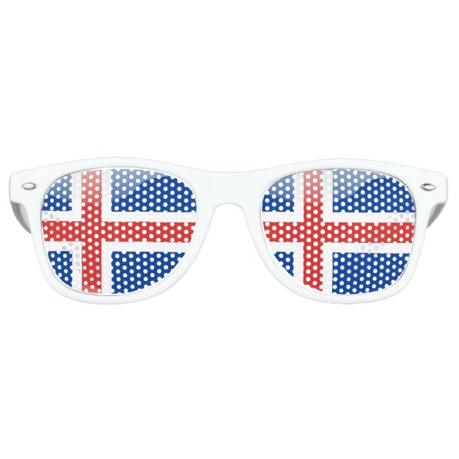 Icelandic glossy flag retro sunglasses (Front)