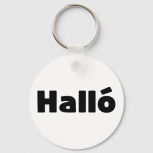 Icelandic Halló { Hello ) Íslenska Language Key Ring