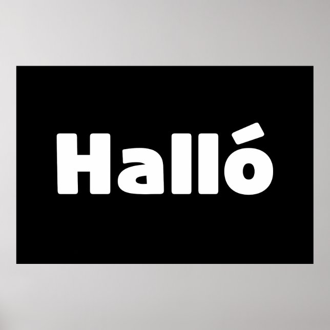 Icelandic Halló { Hello ) Íslenska Language Poster (Front)