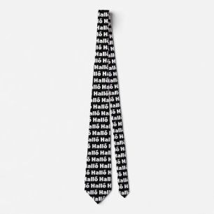 Icelandic Halló { Hello ) Íslenska Language Tie
