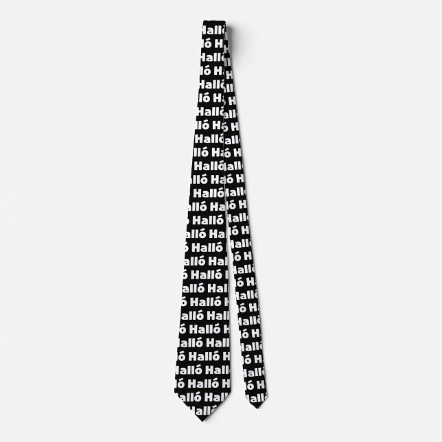 Icelandic Halló { Hello ) Íslenska Language Tie (Front)