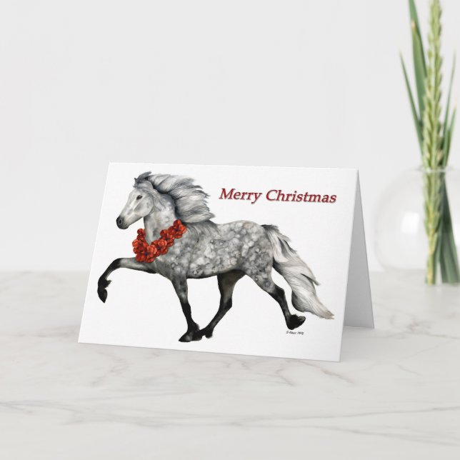Icelandic Horse Christmas Card (Front)