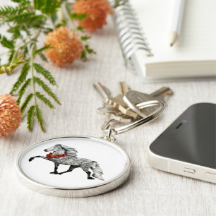 Icelandic Horse Christmas Key Ring
