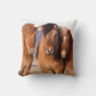 Icelandic Horse during winter Cushion