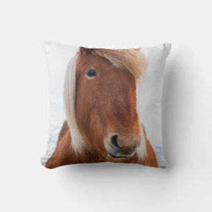 Icelandic Horse during winter Cushion