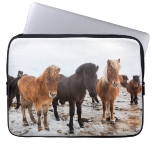 Icelandic Horse During Winter Iceland Laptop Sleeve