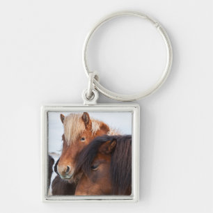 Icelandic Horse during winter on Iceland Key Ring