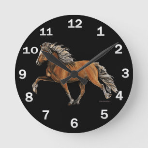 Icelandic Horse Elska Round Clock