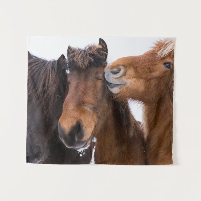 Icelandic Horse Friends, Iceland Tapestry (Front (Horizontal))