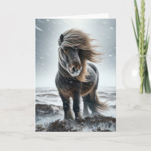 Icelandic Horse In its Element Holiday Card