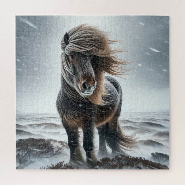 Icelandic Horse In its Element Jigsaw Puzzle (Vertical)