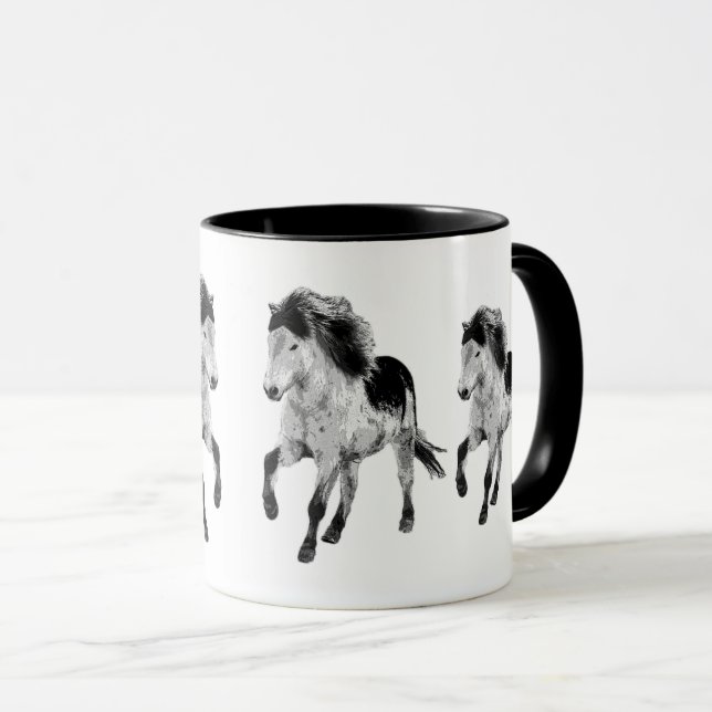 Icelandic horse in motion mug (Front Right)