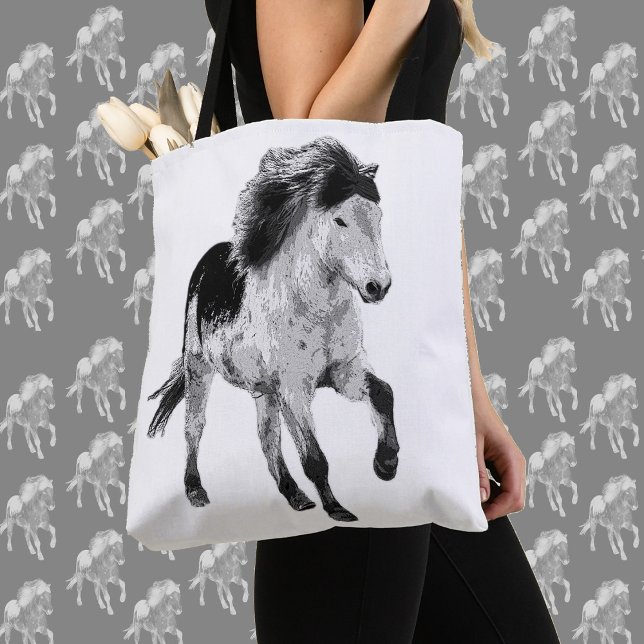 Icelandic horse in motion tote bag (Creator Uploaded)