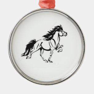 Icelandic Horse Metal Tree Decoration