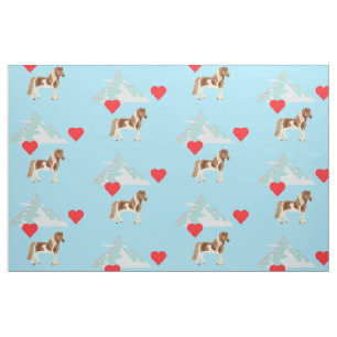 Icelandic Horse Mountain Animals Lovers Red Heart Fabric