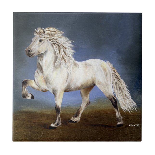 Icelandic Horse Nobility Ceramic Tile (Front)