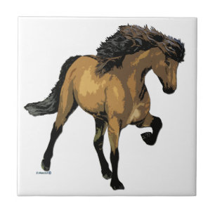 Icelandic Horse Nouvelle Vogue Buckskin Tile