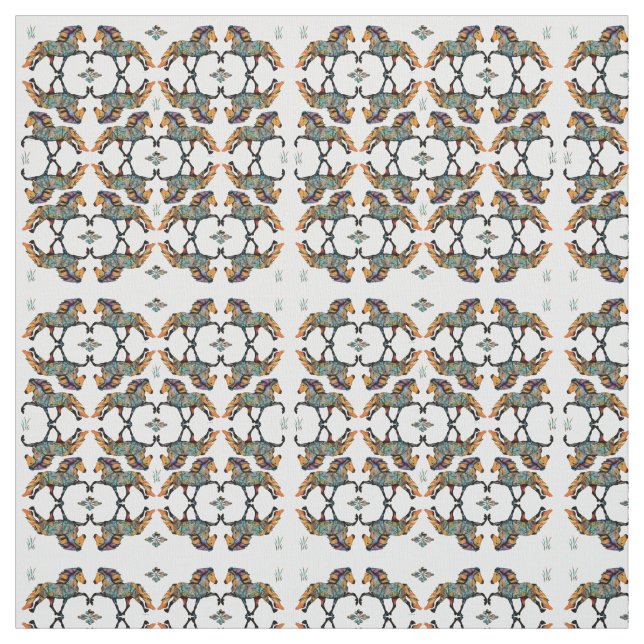 Icelandic Horse Pop Art  Fabric (Swatch)