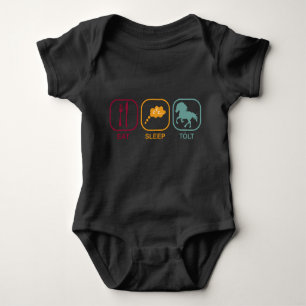 Icelandic Horse Tölt Eat Sleep Funny Retro Baby Bodysuit