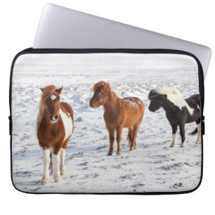 Icelandic Horse with Typical Winter Coat Laptop Sleeve