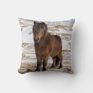 Icelandic Horses in Winter Cushion