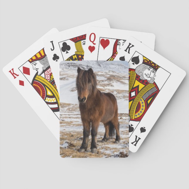 Icelandic Horses in Winter Playing Cards (Back)