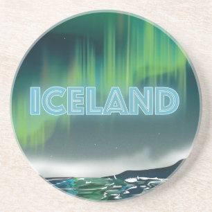 Icelandic Northern Lights Travel Art Coaster