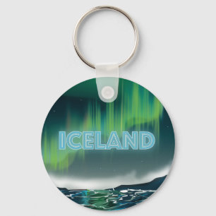 Icelandic Northern Lights Travel Art Key Ring