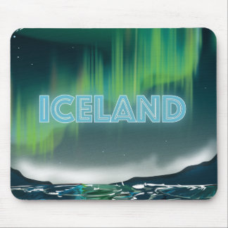 Icelandic Northern Lights Travel Art Mouse Pad